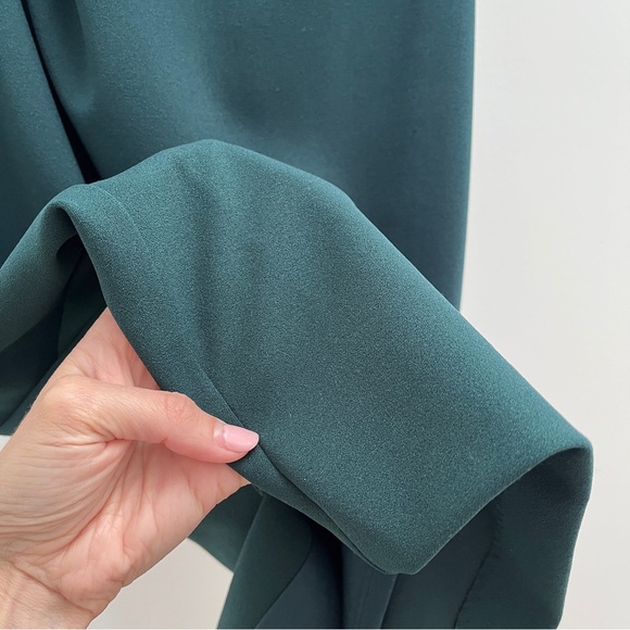 Betsy & Adam One Shoulder Dress in Dark Green - Picture 3 of 12